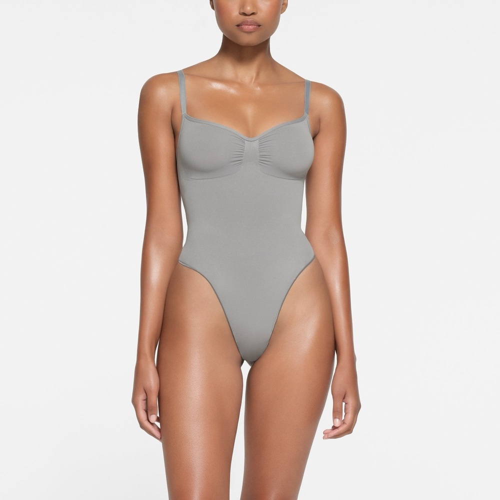 Skims Seamless Sculpt Thong Bodysuit in Pacific